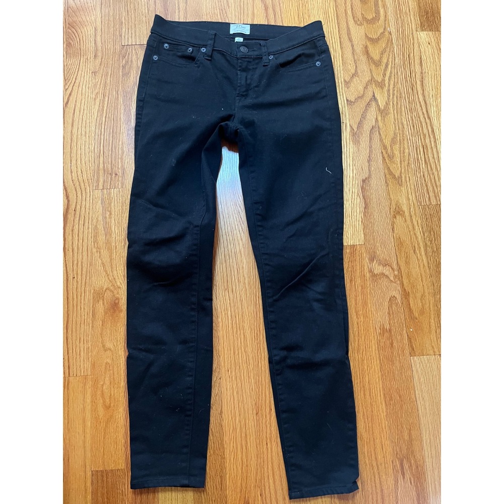 J Crew Toothpick Black Jeans Womens Size 26 Skinny Leg Denim Pants